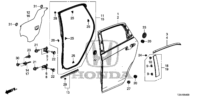 Rear door panel