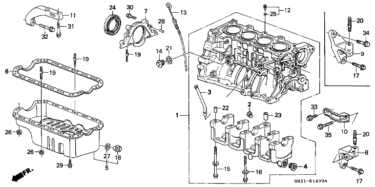 Cylinder block/oil pan (SOHC, DOHC)