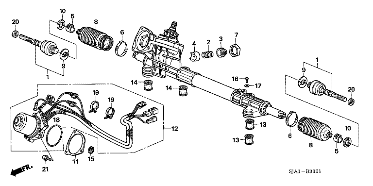 Power steering gearbox short parts (EPS)