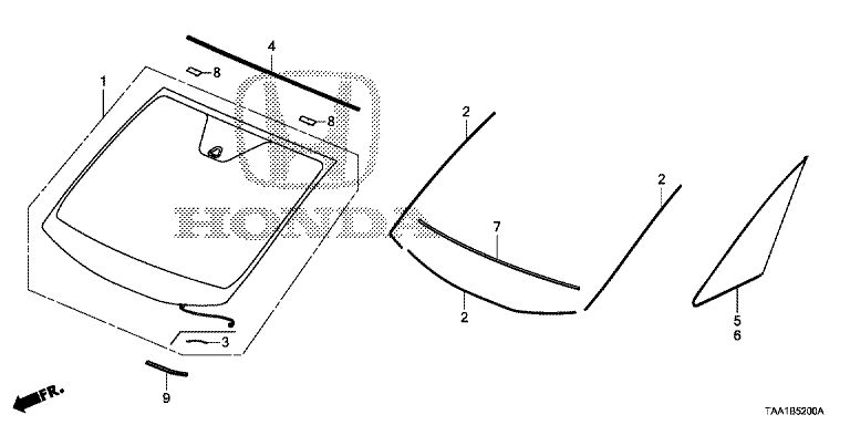 Front windshield glass