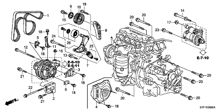A.C. generator bracket/tensioner