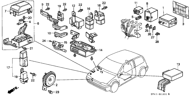 Fuse Box/Horn/Relay (With Interlock)