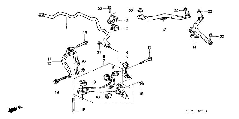 Front stabilizer/front lower arm
