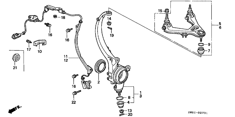 Front knuckle/upper arm (V6)