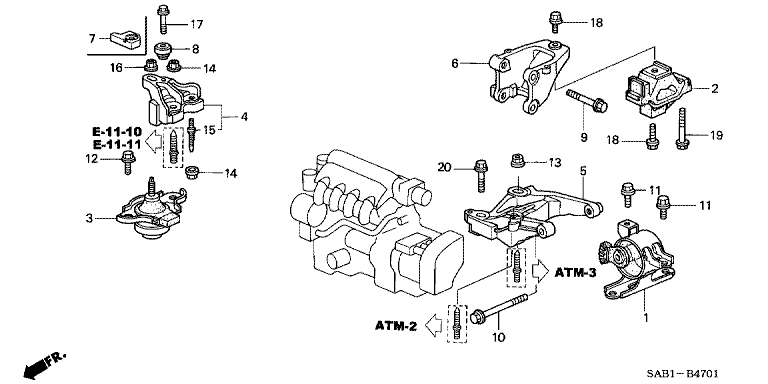 Engine mount (4WD)