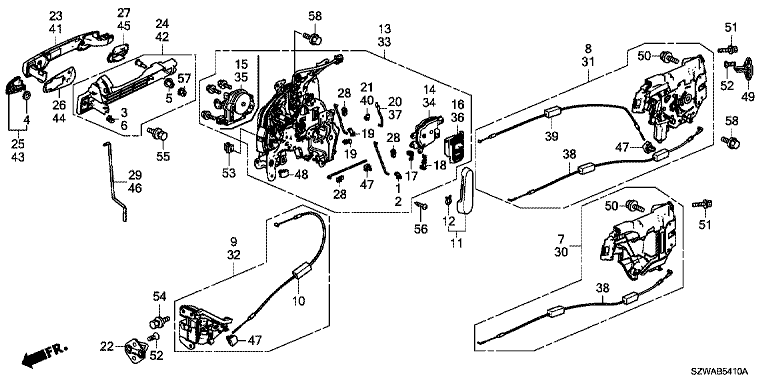 Sliding door lock/outer handle