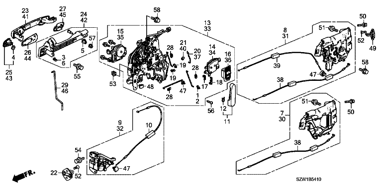 Sliding door lock/outer handle
