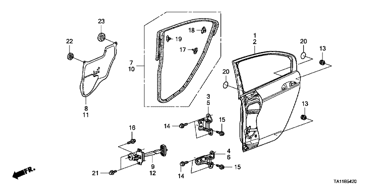 Rear door panel