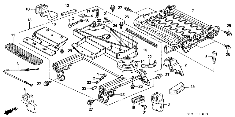 Front seat short parts (passenger side) (Almas)