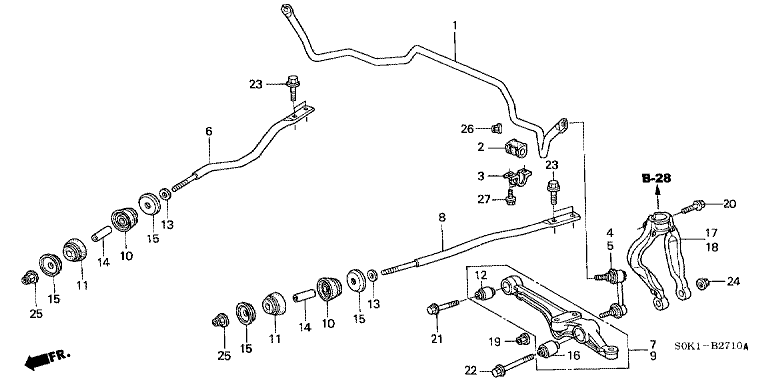 Front lower arm/front stabilizer