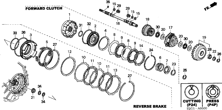 Input shaft/forward clutch (HMM) (2WD)