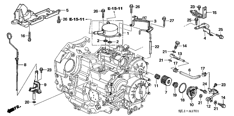 Oil level gauge / ATF pipe (4WD) (V6)