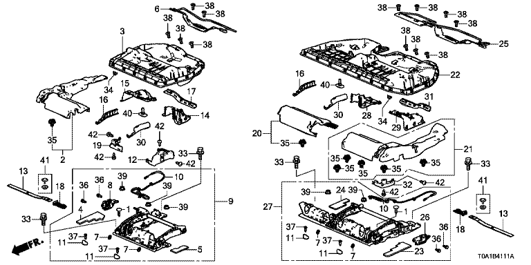 Rear seat short parts (2)
