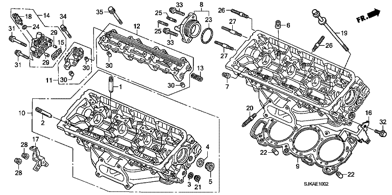 Rear cylinder head (V6)