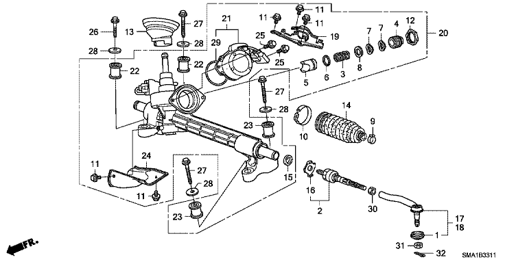 Power steering gearbox (EPS) (4WD)