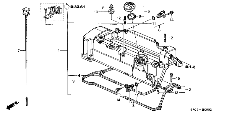 Cylinder head cover (2.0L) (I-VTEC I)