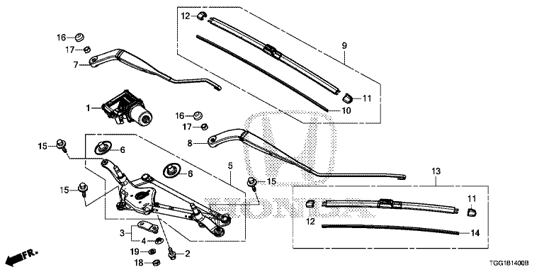 Front windshield wiper