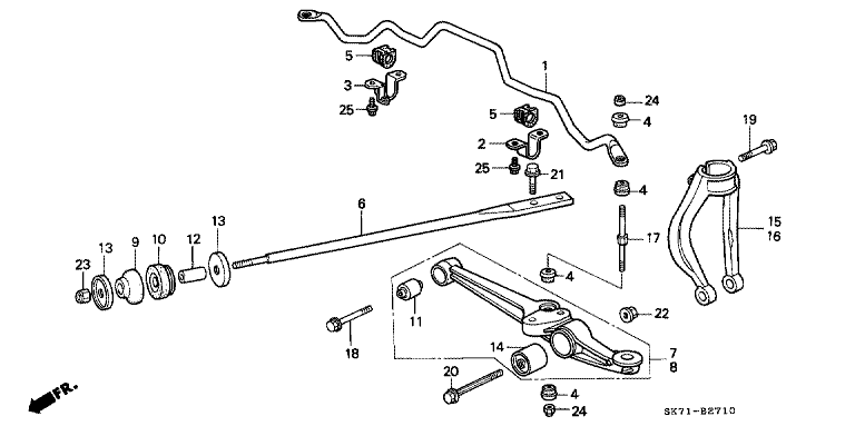 Front lower arm/front stabilizer