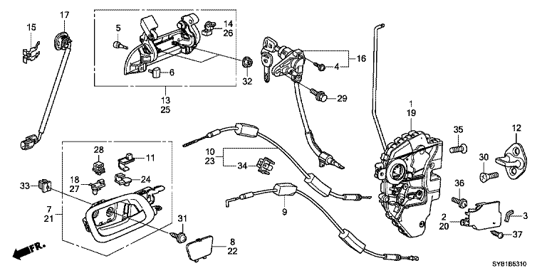 Front door lock/outer handle