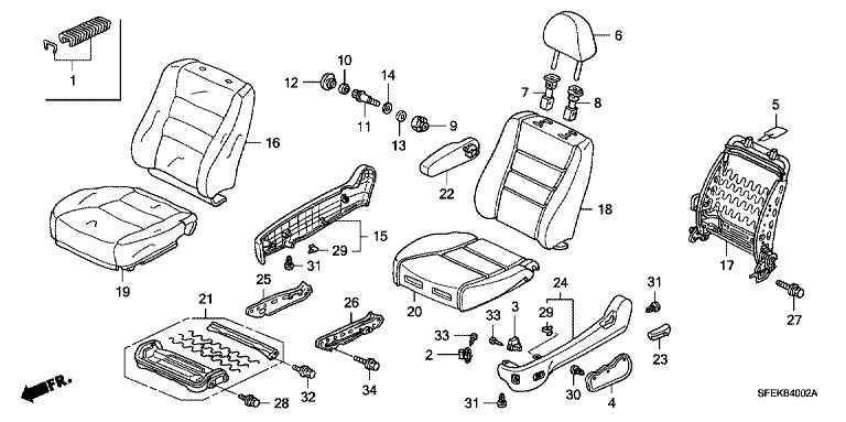 Front seat (passenger seat lift-up seat)