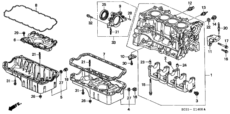 Cylinder block / oil pan (SOHC)