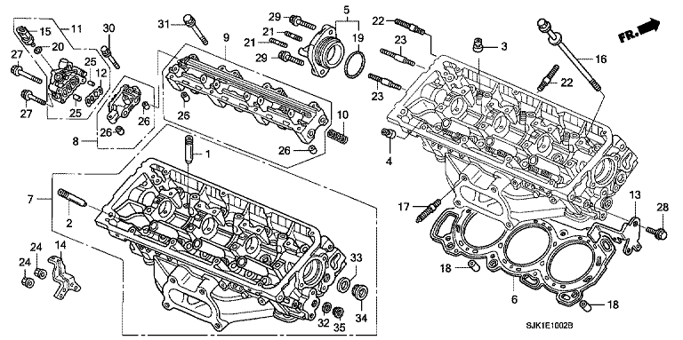 Rear cylinder head (V6)