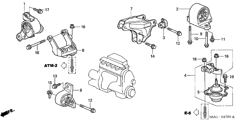 Engine mount (2WD) (AT)