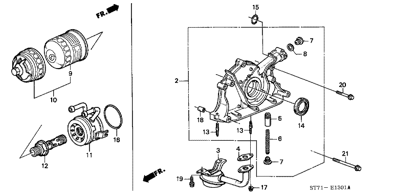 Oil pump/oil strainer (DOHC)