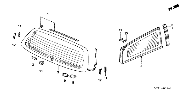 Rear windshield glass