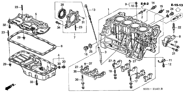 Cylinder block/oil pan (DOHC)
