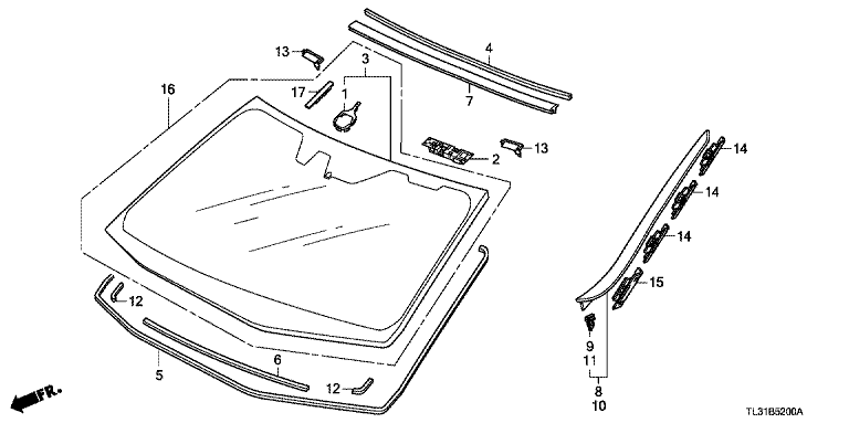 Front windshield glass