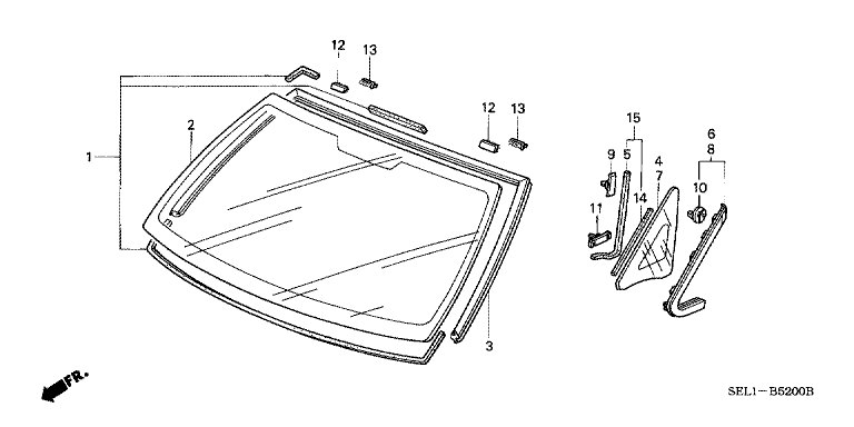 Front windshield glass
