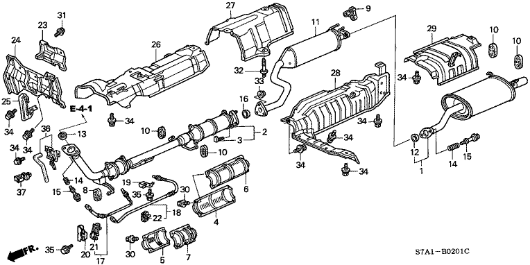 Exhaust Pipe/Silencer (2.0L) (2WD)