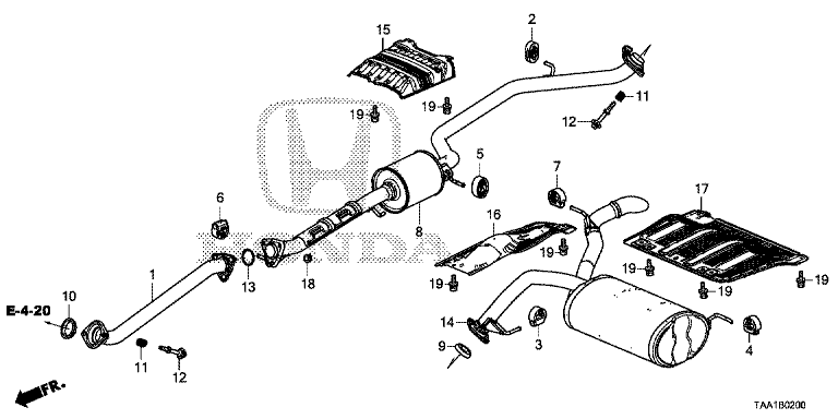 Exhaust pipe/silencer (2WD)