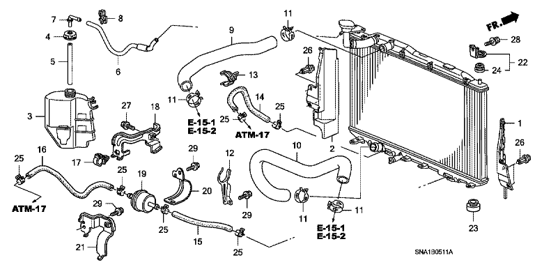 Radiator Hose/Reserve Tank (2.0L)
