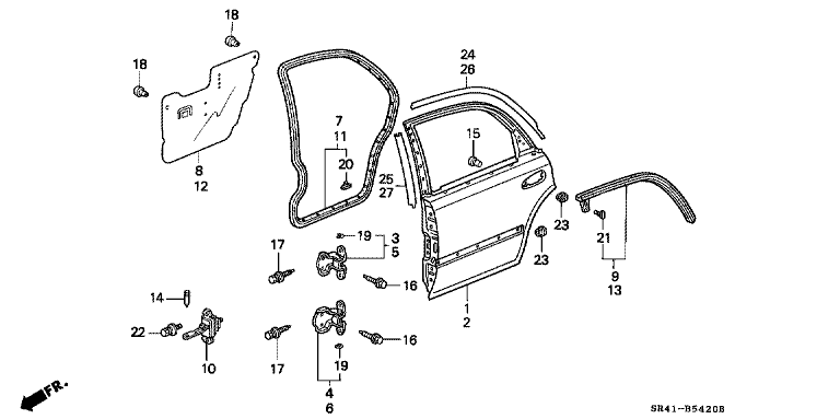 Rear door panel