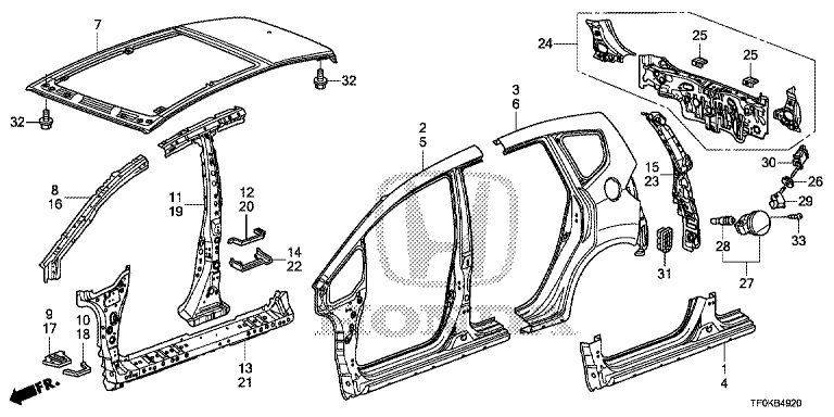 Outer panel / Rear panel