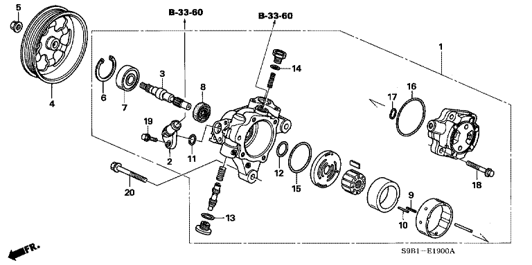 Power steering pump (2.0L)