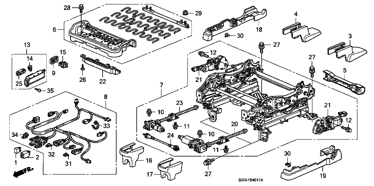 Front seat short parts (R.) (Power seat)