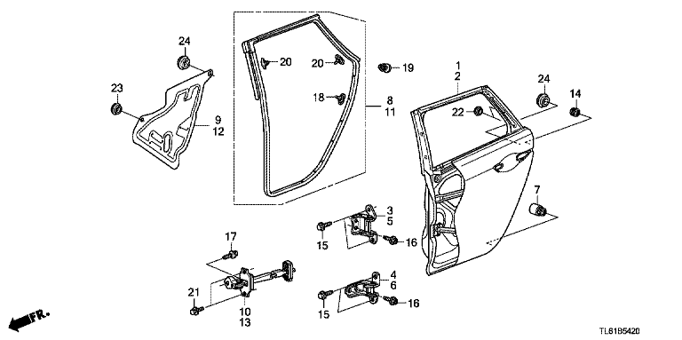 Rear door panel