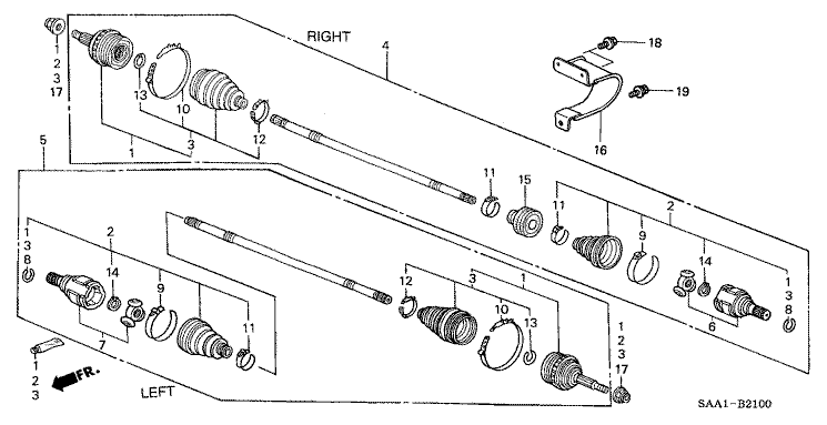 Front drive shaft (2WD)