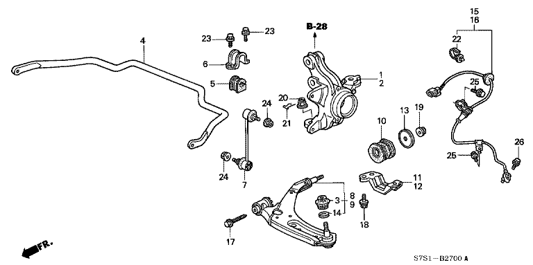 Front knuckle/front lower arm