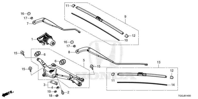 Front windshield wiper