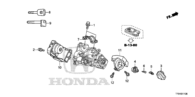 Key cylinder short parts (Smart)