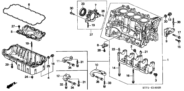 Cylinder Block/Oil Pan (SOHC) (110-)