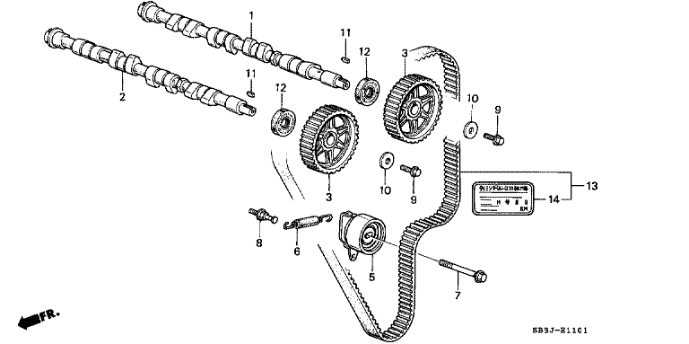 Camshaft/Timing belt (1600)