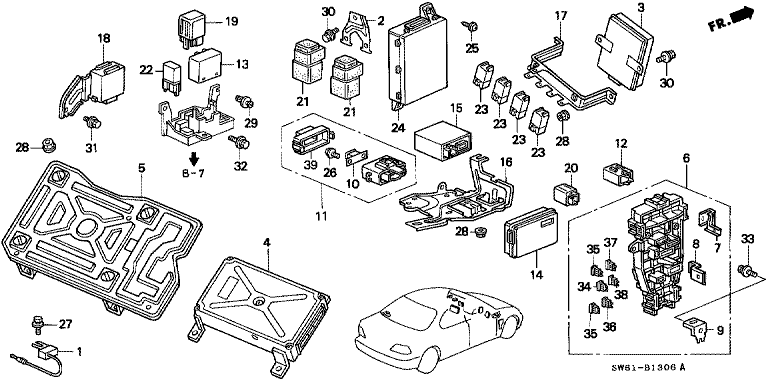 Control unit (interior) (V6)