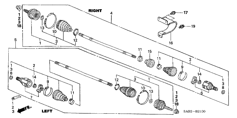 Front drive shaft (2WD)