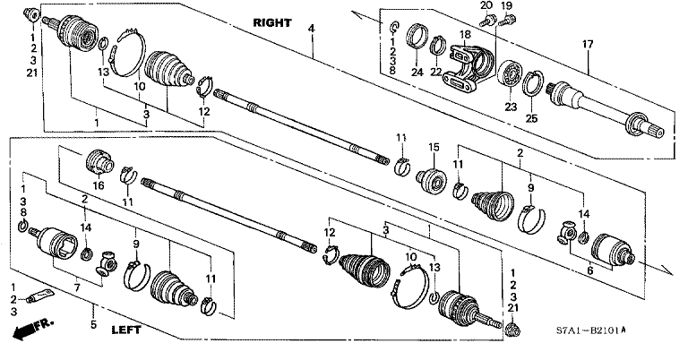 Front drive shaft/half shaft (2.0L)