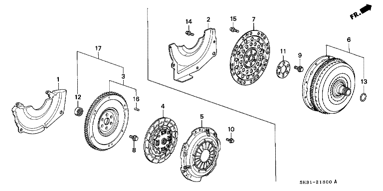 Clutch/torque converter (SOHC, DOHC)